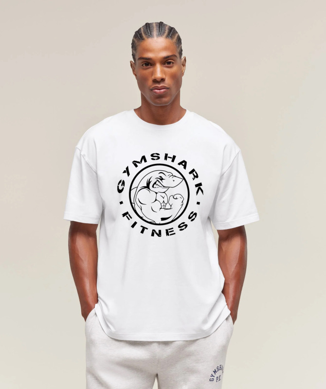 GYMSHARK メンズ オーバーサイズ Tシャツ ジム スポーツ フィットネス コットン ラウンドネック ルーズ 半袖 カジュアル Tシャツ トップス|undefined