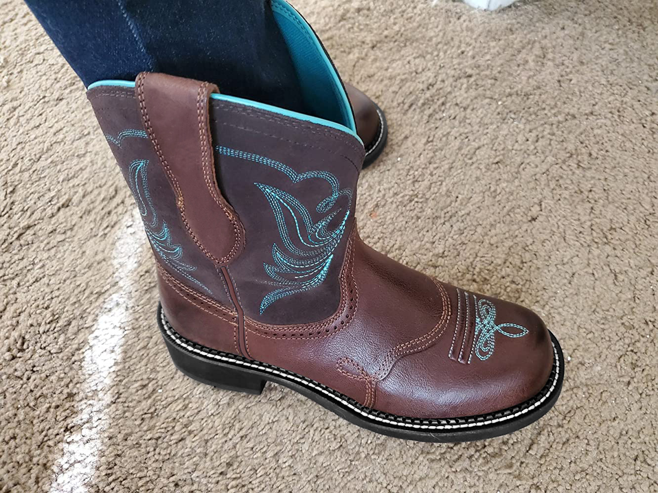 Vyšívané kovbojské boty Podzimní a zimní kožené boty Dámské kozačky do půli lýtek_voghion.com