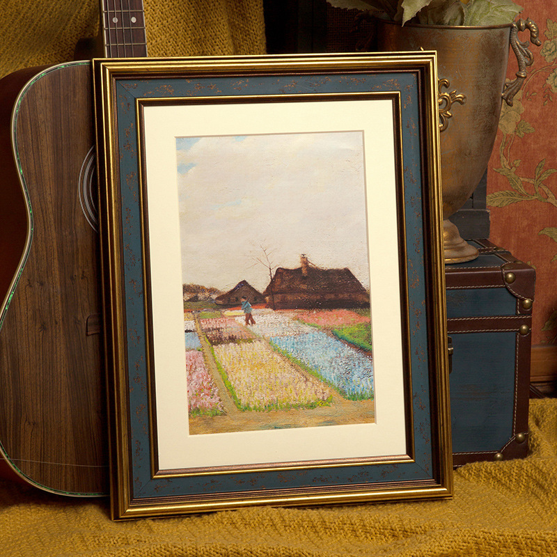 American big picture frame wall hanging retro art photo mounting frame 4 oil picture frame frame puzzle framed picture frame wholesale