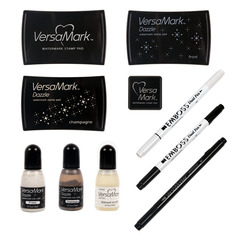 Japanese moon cat VMS floating watermark table rubber stamp pocket embossed powder convex powder sticky glue watermark mud floating pen