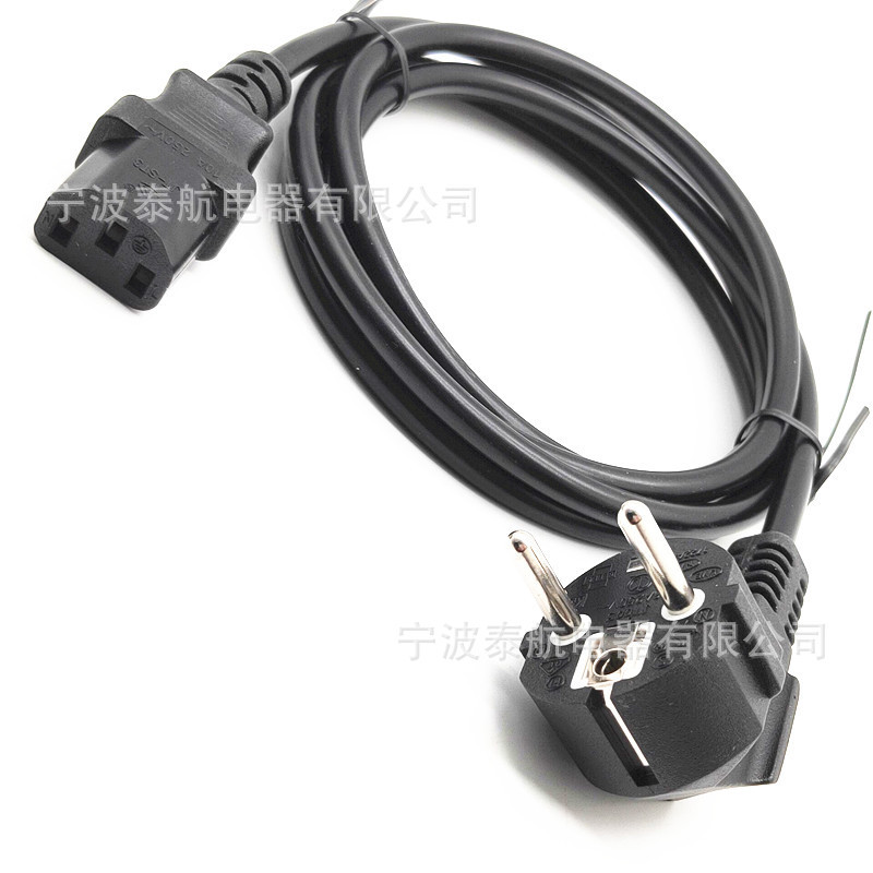 直销D03插头电源线 16A欧标三脚插头品字尾 德式插座尾部端子处理