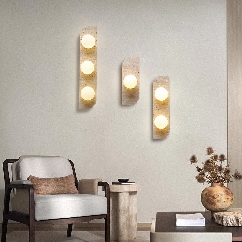 Escalera de viento natural dormitorio cabezal de cama diseñador de piedra de vivienda amarillo viento lámpara de pared lámpara de pared de túnel de estilo japonés pasillo de sala de estar