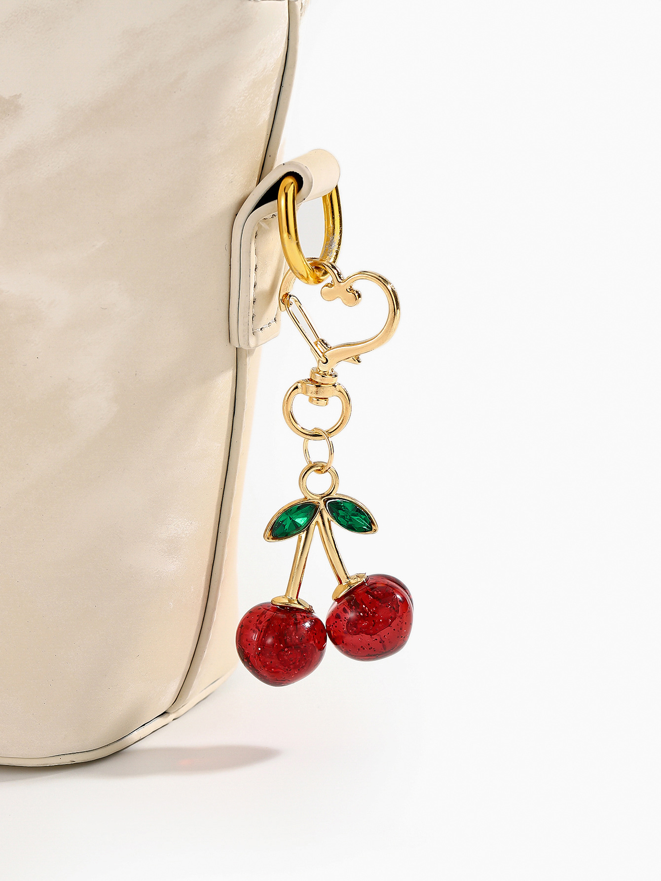 20g Weight Heart Clasp Closure Clasp Closure Type Keychain Classification Daily Occasion Acrylic Material Cherry Pattern Unisex Gender Sweet, Simple Style Style Sweet Simple Style Cherry Acrylic Unisex Heart Clasp Closure Keychain 15