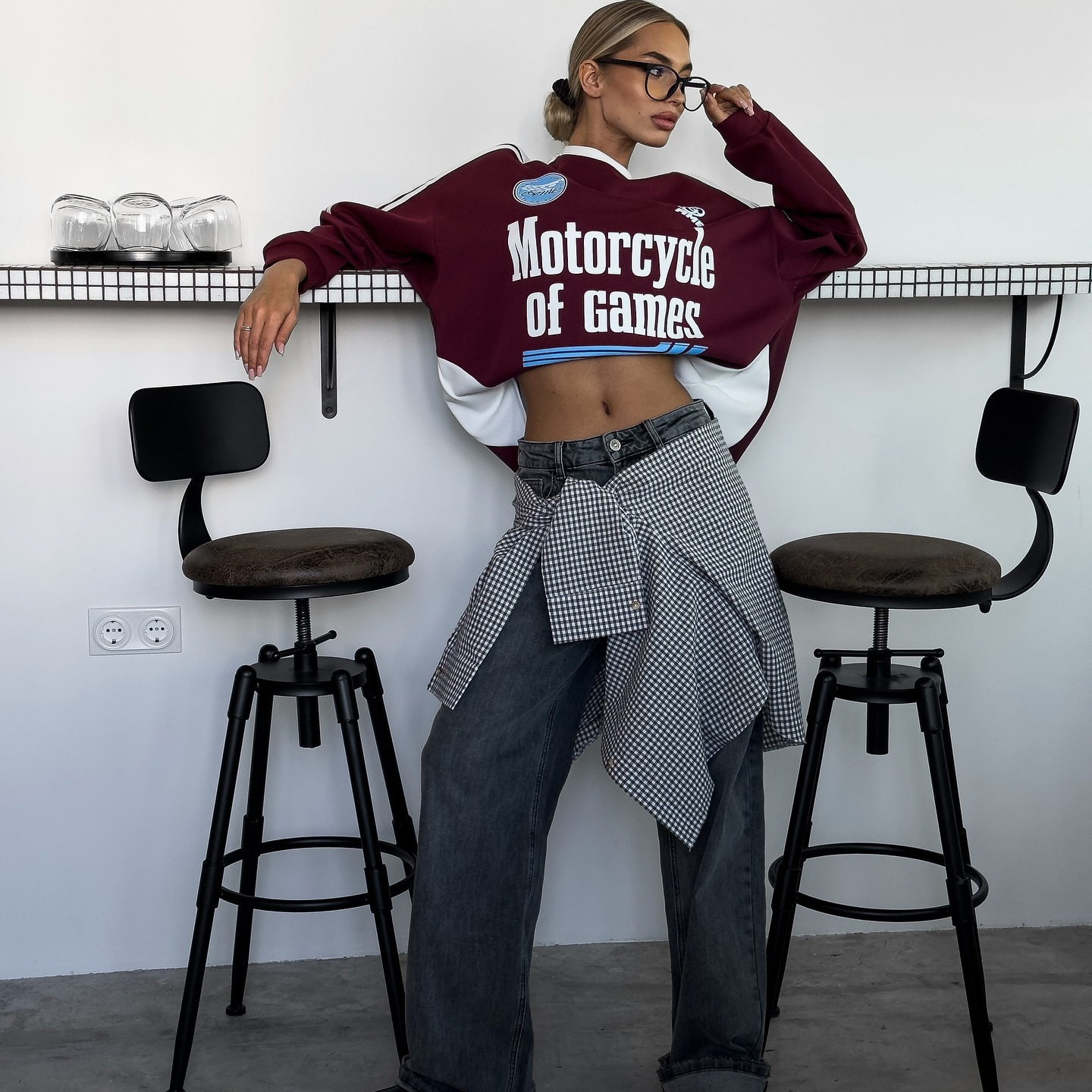 Sweat-shirt col rond imprimé lettres pour femme, nouvelle mode automne 2024, veste ample et polyvalente_voghion.com