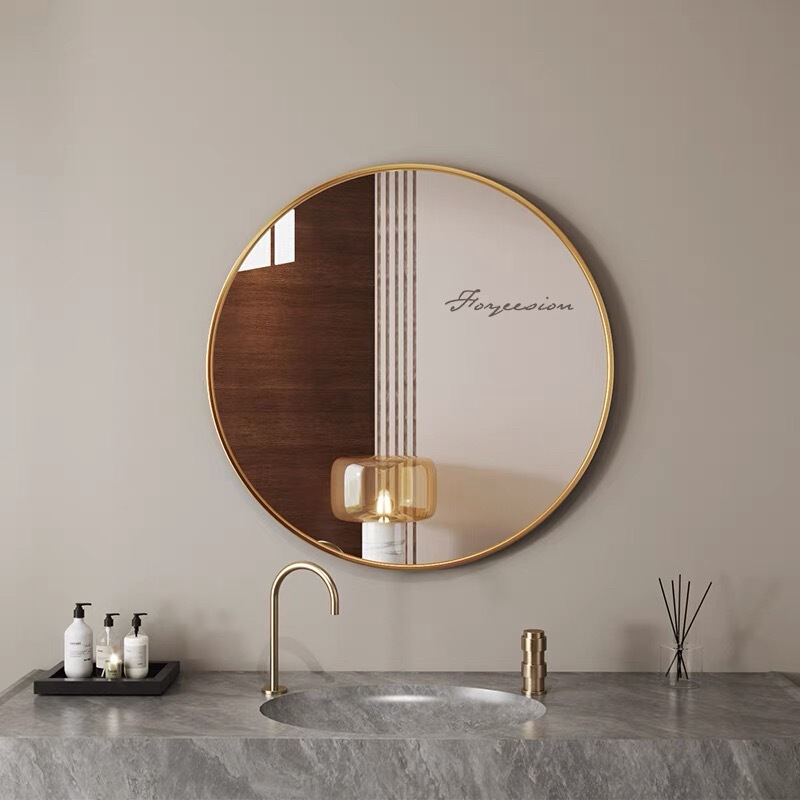 Bathroom Nail-Free Round Mirror, Space Aluminum Round Mirror for Washroom, Wall-Mounted, No-Drill Bathroom Mirror, Explosion-Proof Mirror Bathroom Nail-Free Round Mirror, Space Aluminum Round Mirror for Washroom, Wall-Mounted, No-Drill Bathroom Mirror, Explosion-Proof Mirror