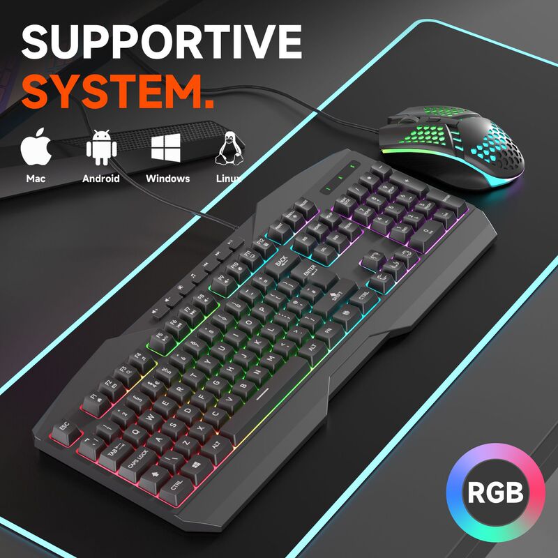 USB Wired Gaming Keyboard Computer Peripherals Products Gaming Keyboard Rgb Optical High-Value Keyboard Factory Direct Sales