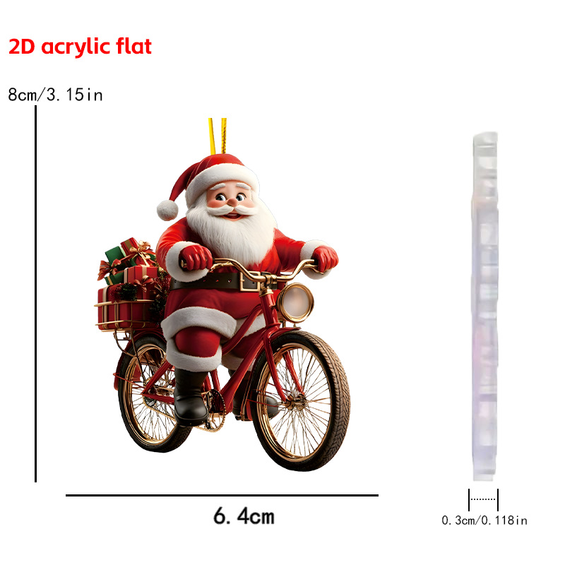 Nuevos productos transfronterizos Santa decoración colgante de Navidad árbol de Navidad decoración para el hogar colgante acrílico 2D image 12