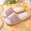 Slippers indoor suitable for men and women for beloved, soft sole, Korean style, cotton and linen