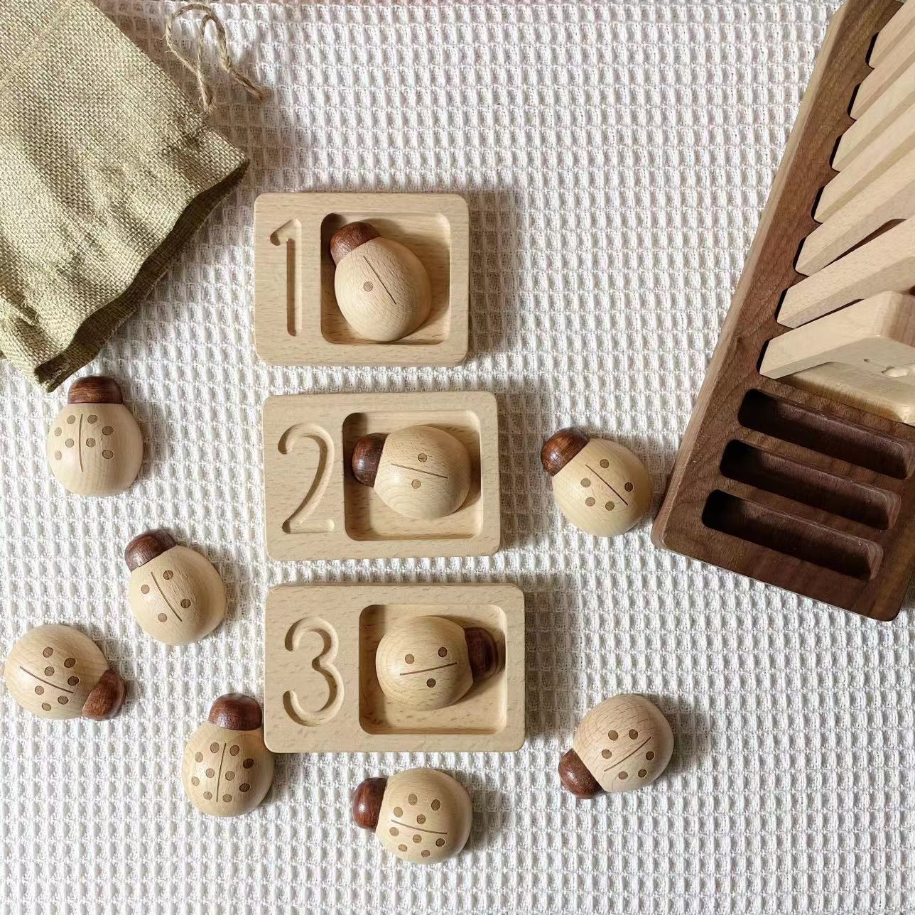 ケヤキのテントウムシとデジタル教具玩具計数部品開放性教具材料