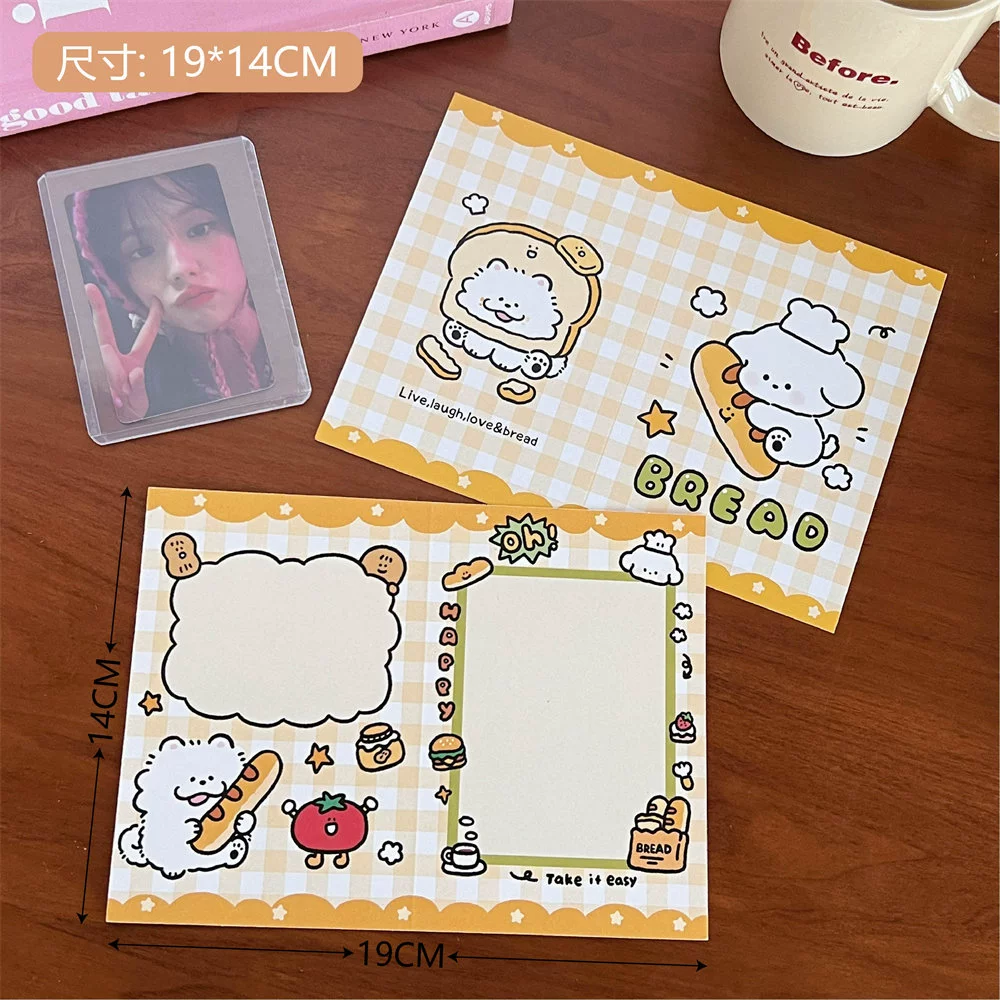 Folding greeting card set, cute designs, assorted postcards & small gift bag