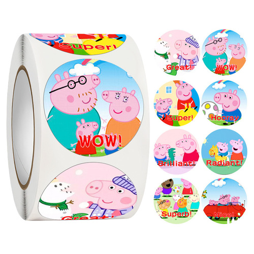 Cross-border wholesale cute pig stickers children's reward and encouragement stickers kindergarten toy stickers stickers