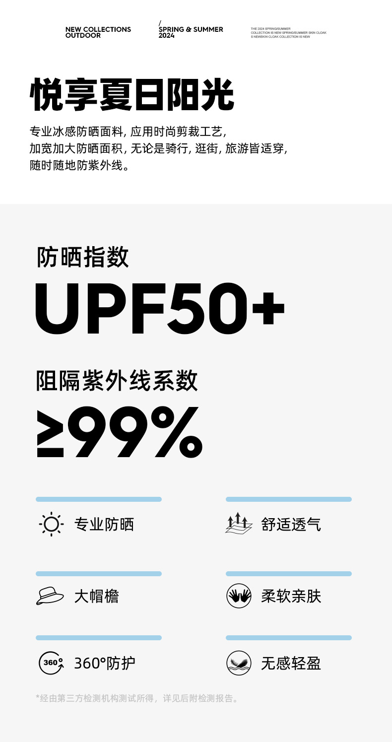 乡情浓 夏季连帽防晒衣防紫外线UPF50+冰感透气时尚运动潮流百搭