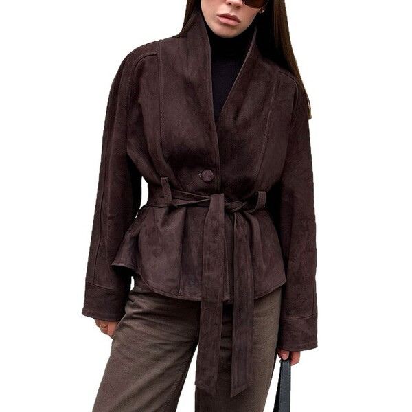demi-season retro velvet long-sleeve