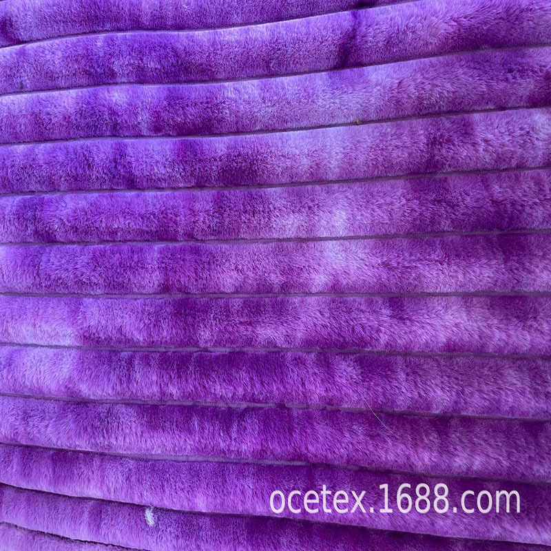 厂家直供扎染开条大兔毛绒布春秋时装运动服面料家用窗帘布可批发