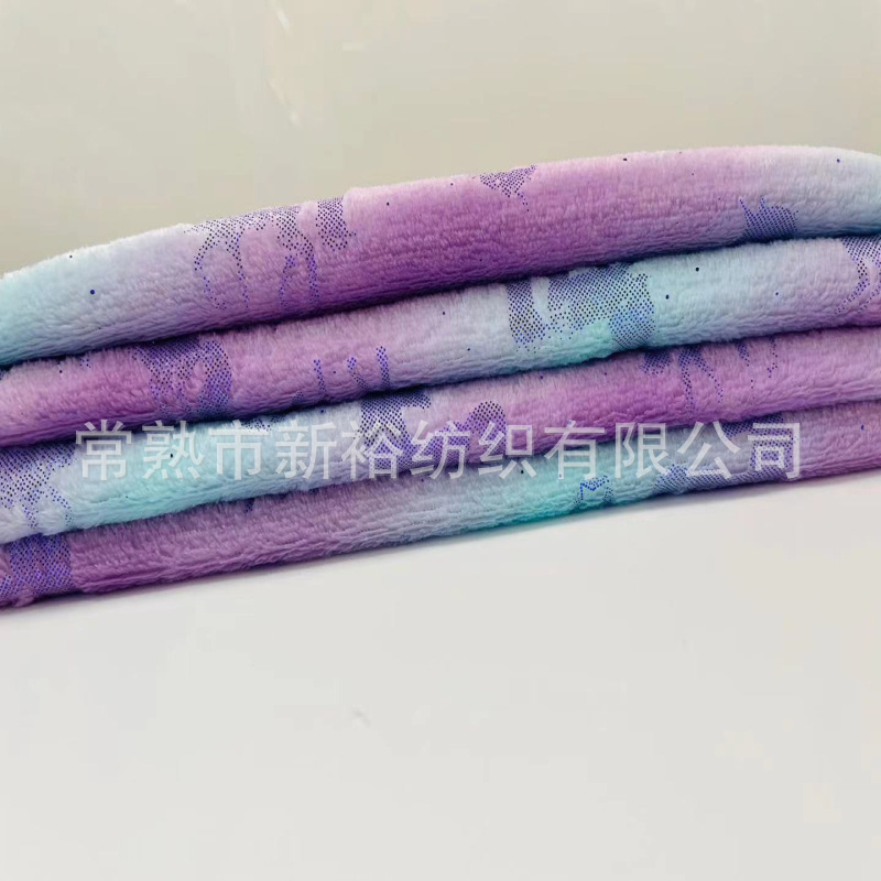 2021新款 法兰绒布烫金 飞马烫金法兰绒布 家纺家居睡衣毯子面料