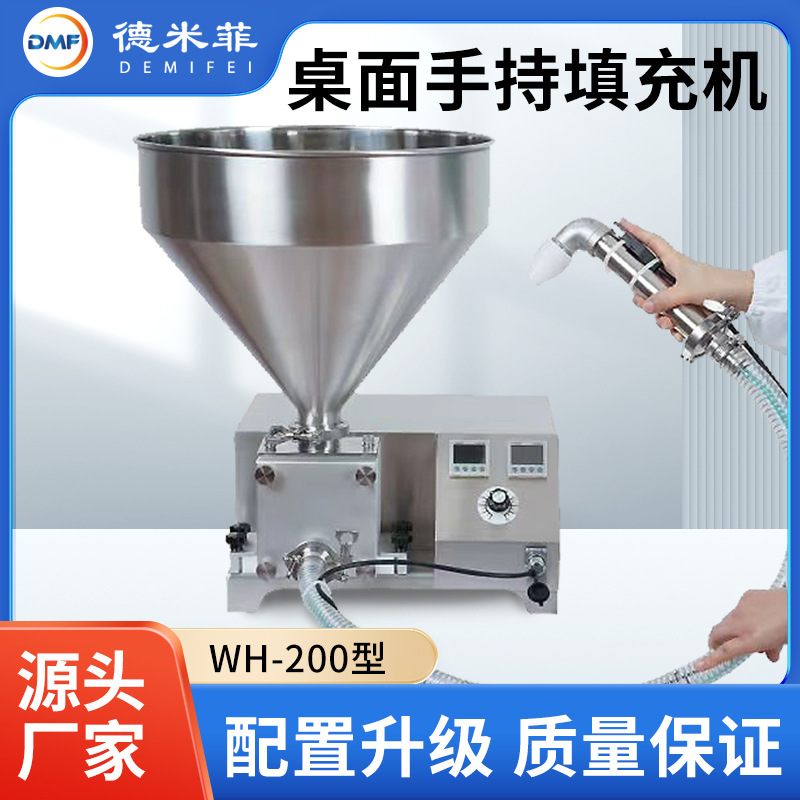 Wh-200 Desktop Filling Machine One Hand Filling Semi-Automatic Puff Stuffing Machine Cream Filling Machine Can Be Customized