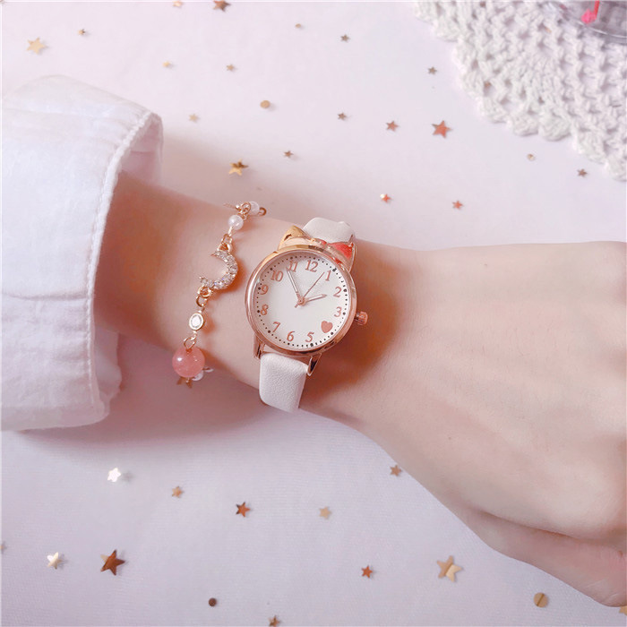 Nouveau Instagram femmes mignon coeur femme étudiant Quartz étoile lune Bracelet montre combinaison ensemble_voghion.com