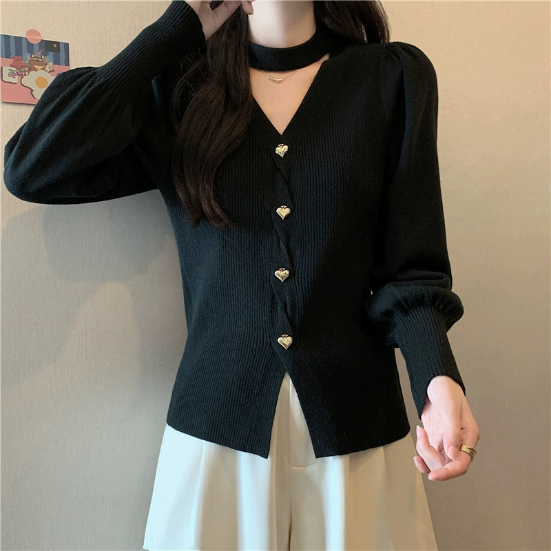 Knitted sweater, fitted long-sleeve, plus size