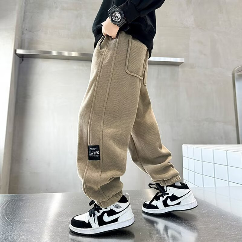 Boys' Pants Autumn 2025 New Children's Casual Pants Big Kids Sports Pants Corduroy Style Boys Spring and Autumn Trendy