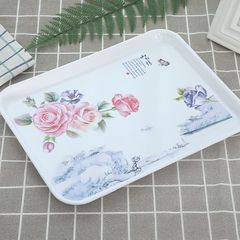 トレイ長方形家庭用ティートレイラウンドヨーロッパスタイルの水カッププラスチック収納トレイペストリー
