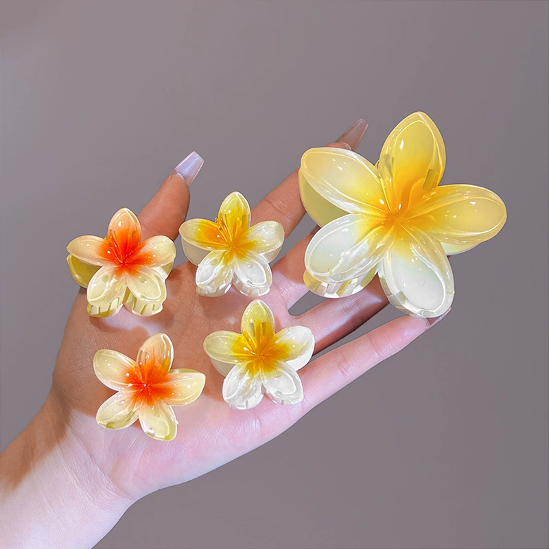 Crab pin, hairgrip, ponytail, shark, hair accessory, set, flowered, wholesale