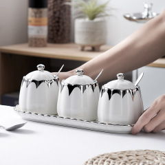 クリエイティブセラミック調味料缶セットキッチン塩缶調味料缶収納ケース家庭用味の素調味料ケースセット