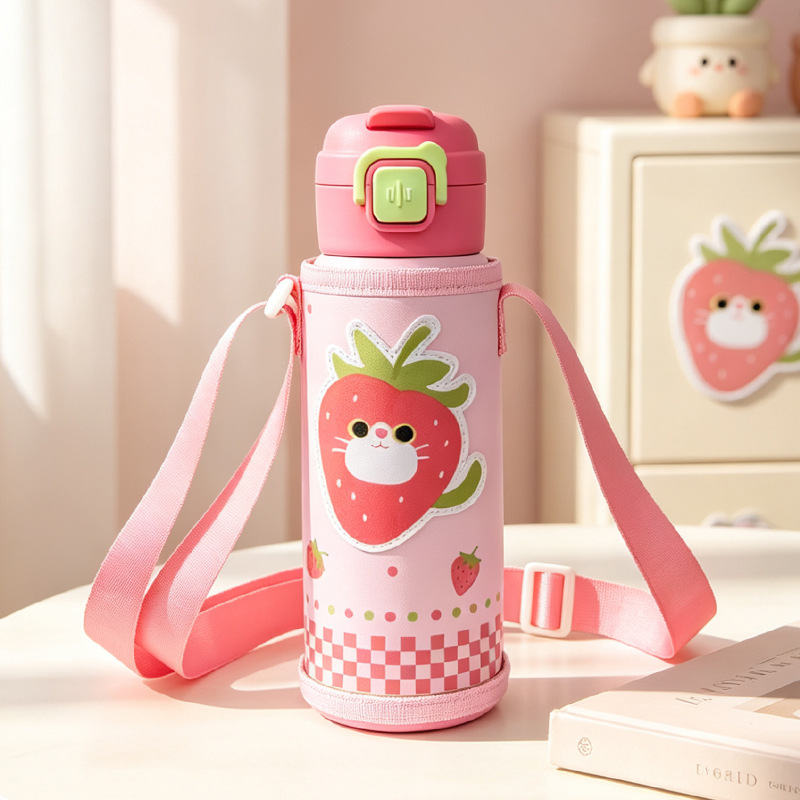 Dibujos animados 316 acero inoxidable doble bebida creativa para niños termo taza de agua de paja de asta regalo de coche portátil al por mayor image 38