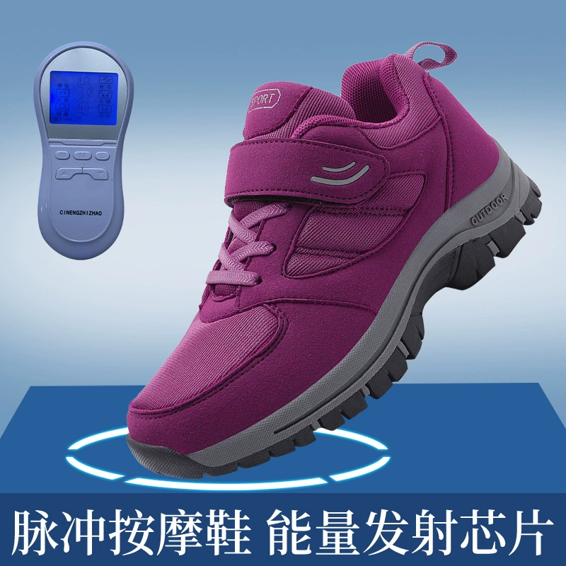 Осенне-зимняя обувь с терагерцовой энергией, теплые кроссовки для мамы, Женская Нескользящая прогулочная обувь с мягкой подошвой, Массажная обувь с квантовым импульсом