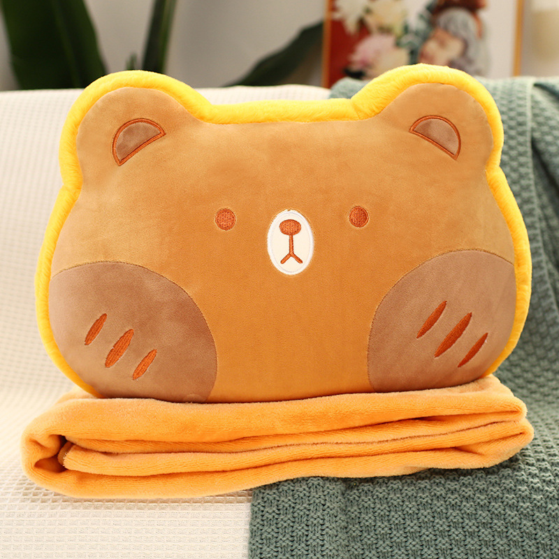 심황 곰-베개 담요