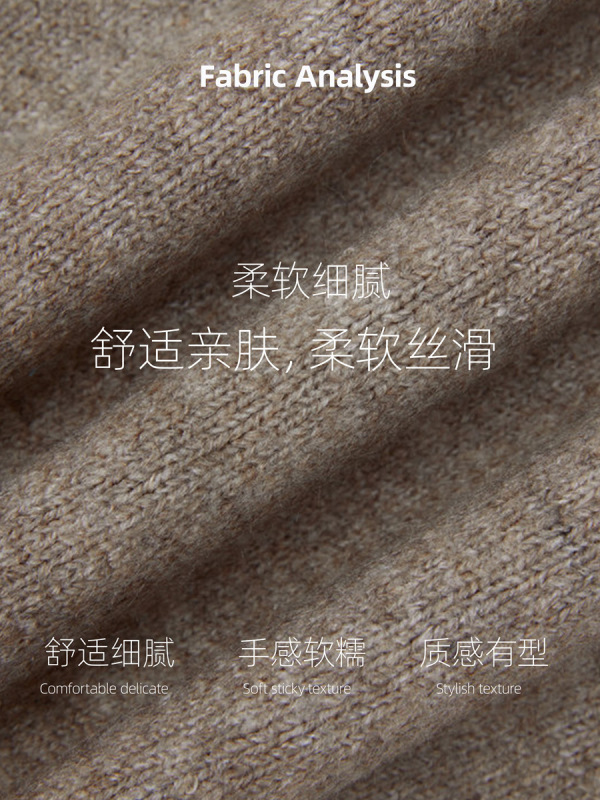 美式半拉链重磅加厚高领针织衫男式秋冬宽松复古毛衣外套百搭上衣|undefined