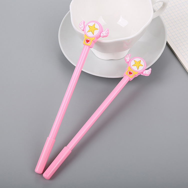 Directo de fábrica de papelería creativa de hadas palo mágico pluma de gel lindo estudiante de dibujos animados Ángel pluma de agua pluma de la firma