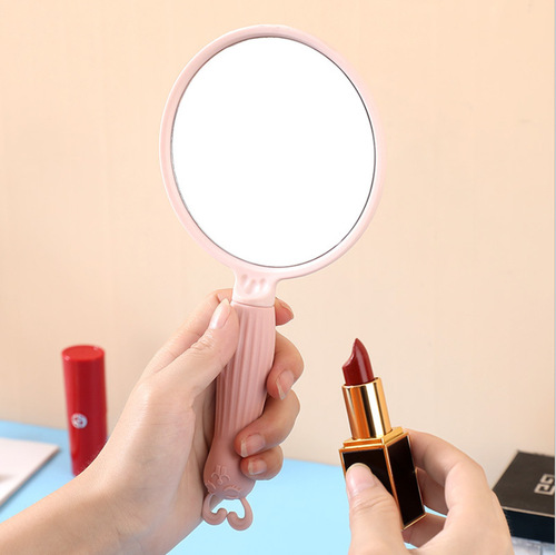 Adorable Rabbit Girl Heart Handle Mirror Convenient Touch-up Makeup Gift Customizable Logo Portable Handle Makeup Mirror