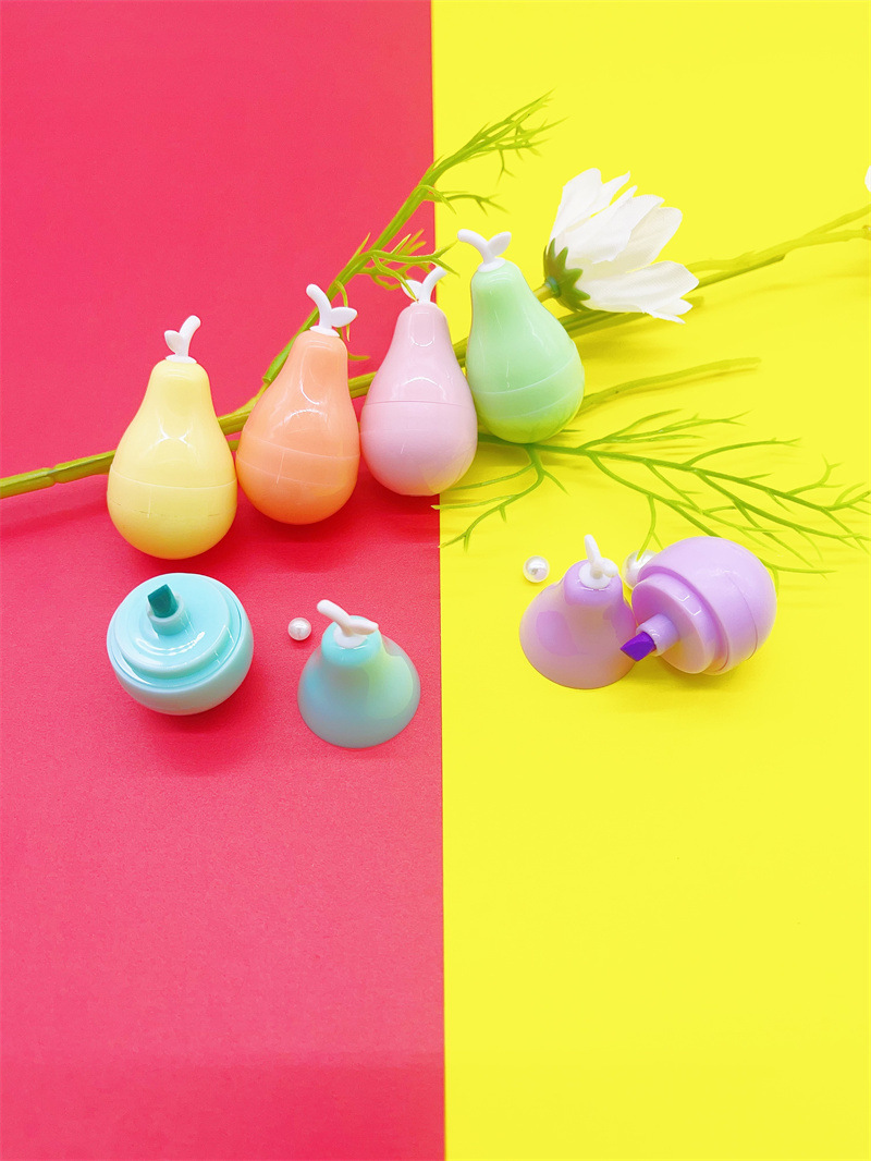 Mayorista transfronteriza multicolor resaltador mini fruta encantador resaltador multicolor conjunto de dibujo puntero marcador pluma