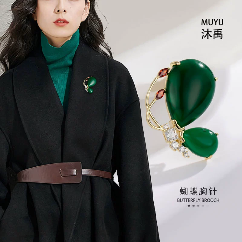 Retro fashionable elegant brooch, cheongsam lapel pin, Hanfu, pin, suit, accessory, Chinese style