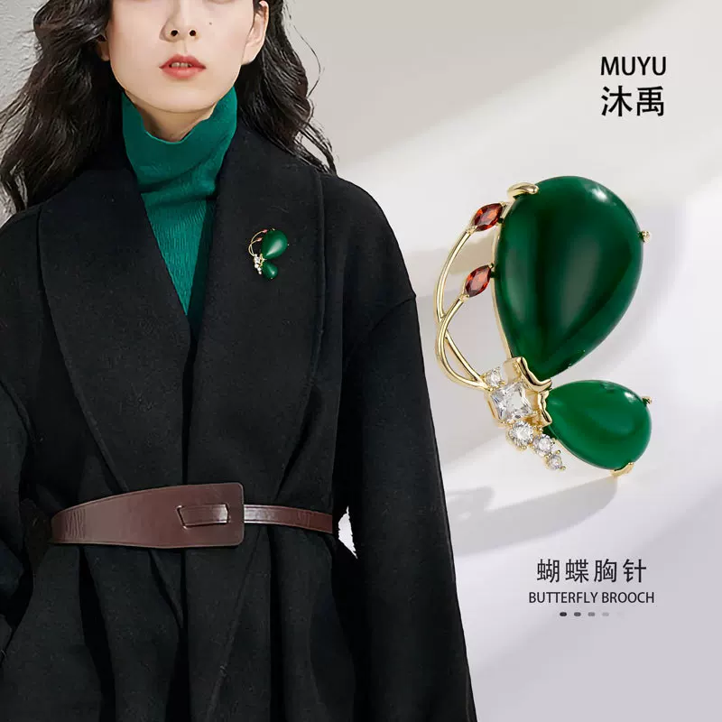 Retro fashionable elegant brooch, cheongsam lapel pin, Hanfu, pin, suit, accessory, Chinese style
