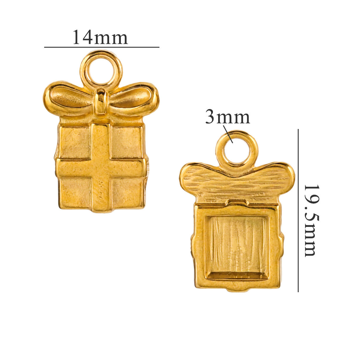 Colgante de lazo de acero inoxidable, accesorios de joyería de bricolaje, pendientes, collares, accesorios de joyería, colgantes decorativos al por mayor