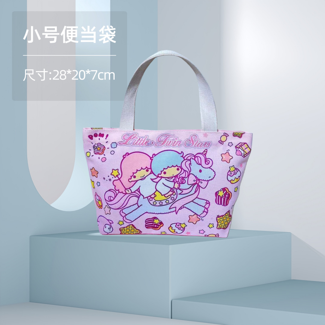 Bolsa de almuerzo pequeña, bolsa de lona, bolso de mano con dibujos animados de anime, bolsa de almacenamiento, bolso pequeño, regalo