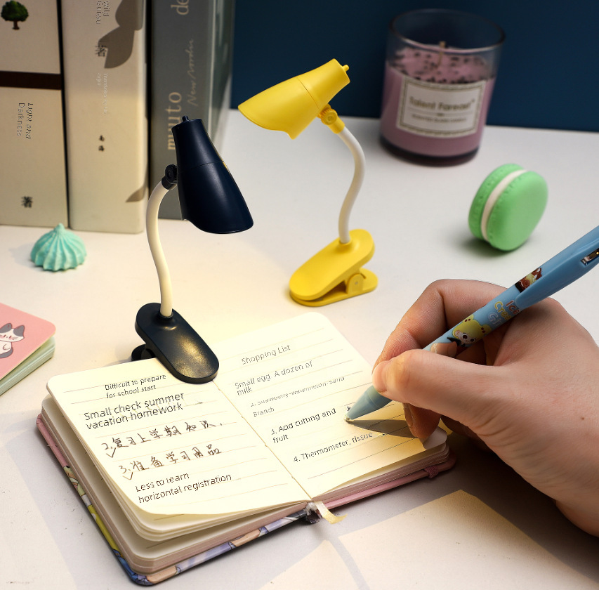 Retro Small Clip-on Night Light Creative Mini Table Lamp LED Foldable Portable Warm Light Eye Protection Reading Lamp