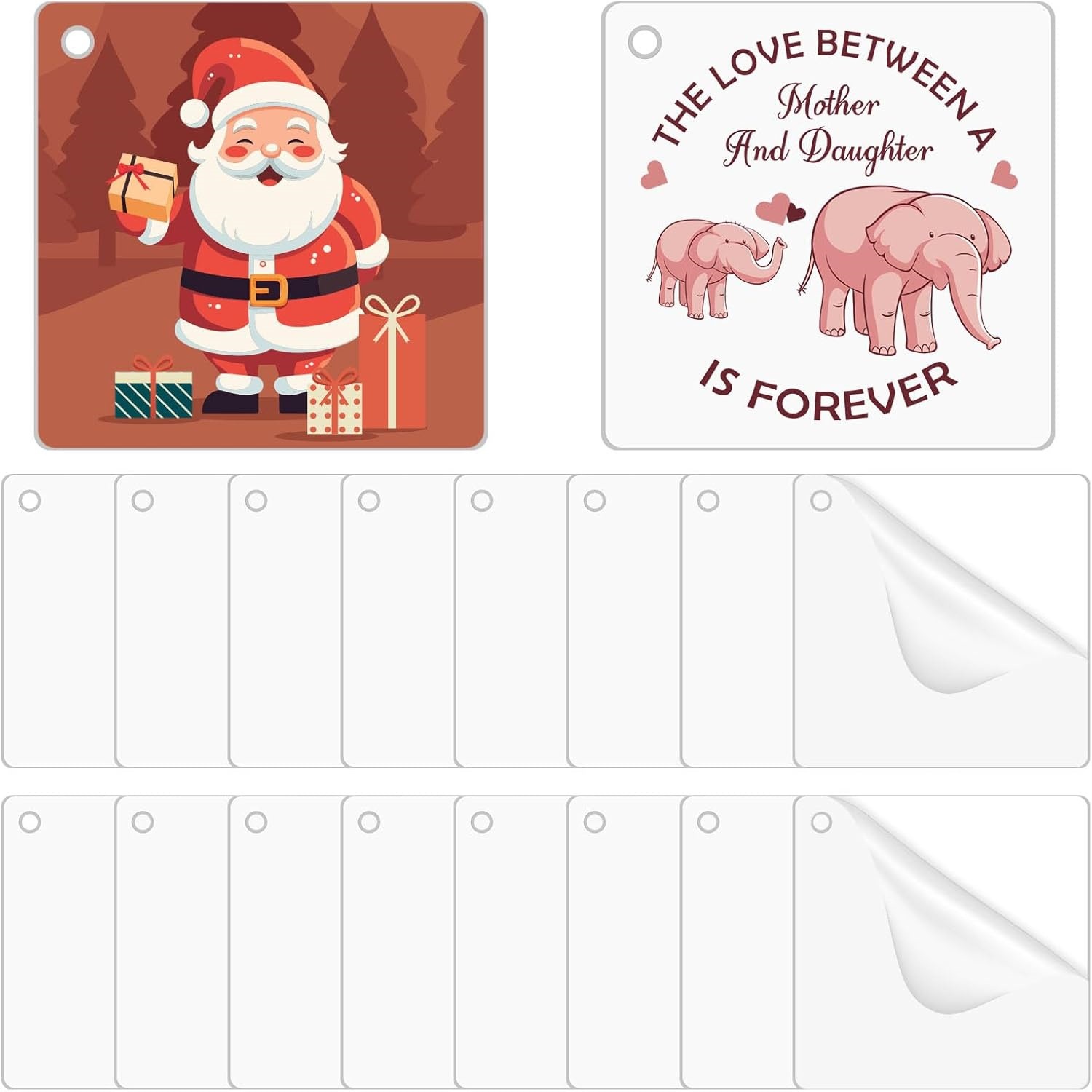 跨境热销透明亚克力方形悬挂牌装饰DIY行李钥匙装饰挂牌悬挂标签