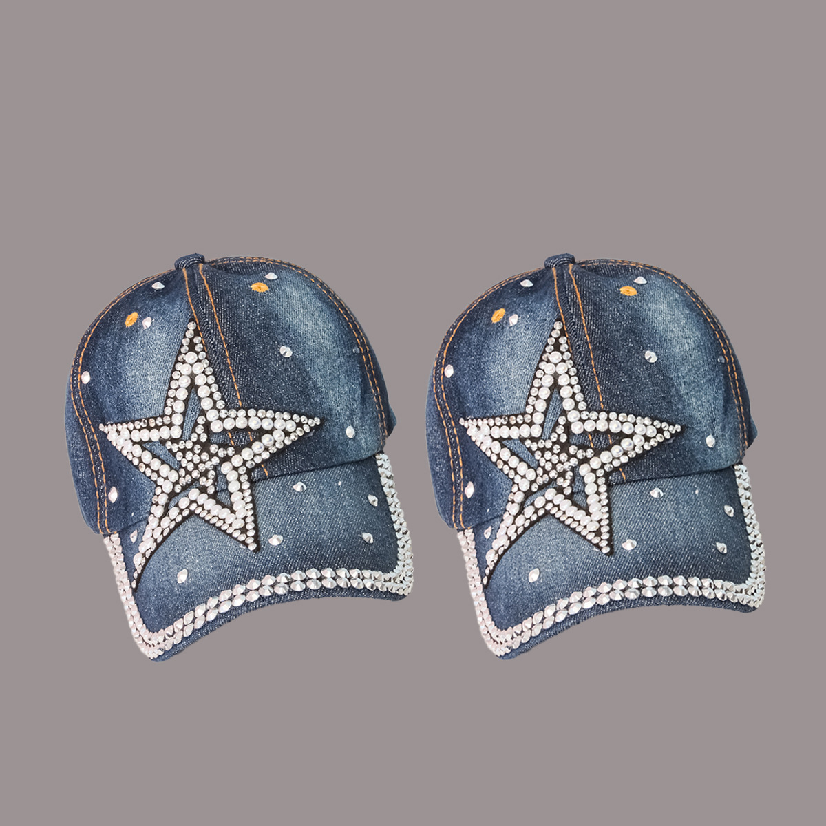 Cotton Material Pentagram Pattern Fashion Five-pointed Star Sunshade Sunscreen Wide Brim Cap Wholesale