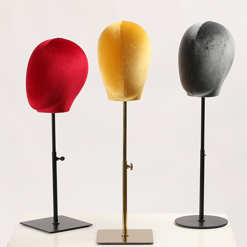 Soporte de Cabeza de Maniquí para Sombreros y Pelucas de Terciopelo para Escaparates