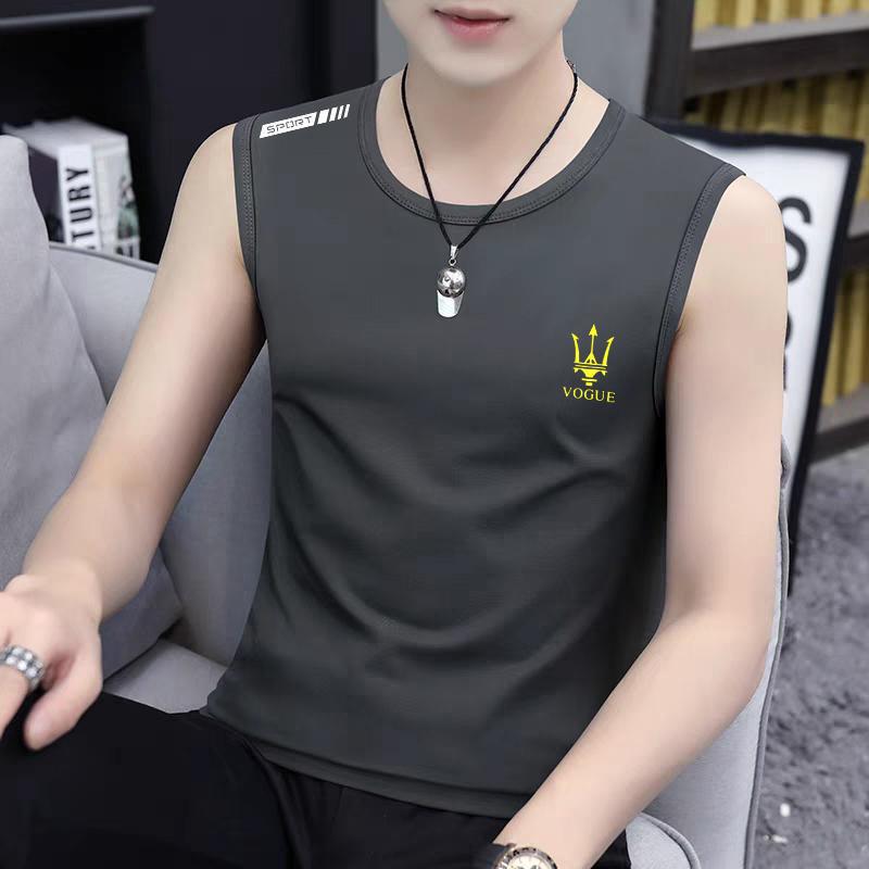 Trendy Brand genuine goods Men's Ice-cool Vest Mesh Cool Breathable Summer Sleeveless Top Fitness Quick-drying Mesh Sweatshirt