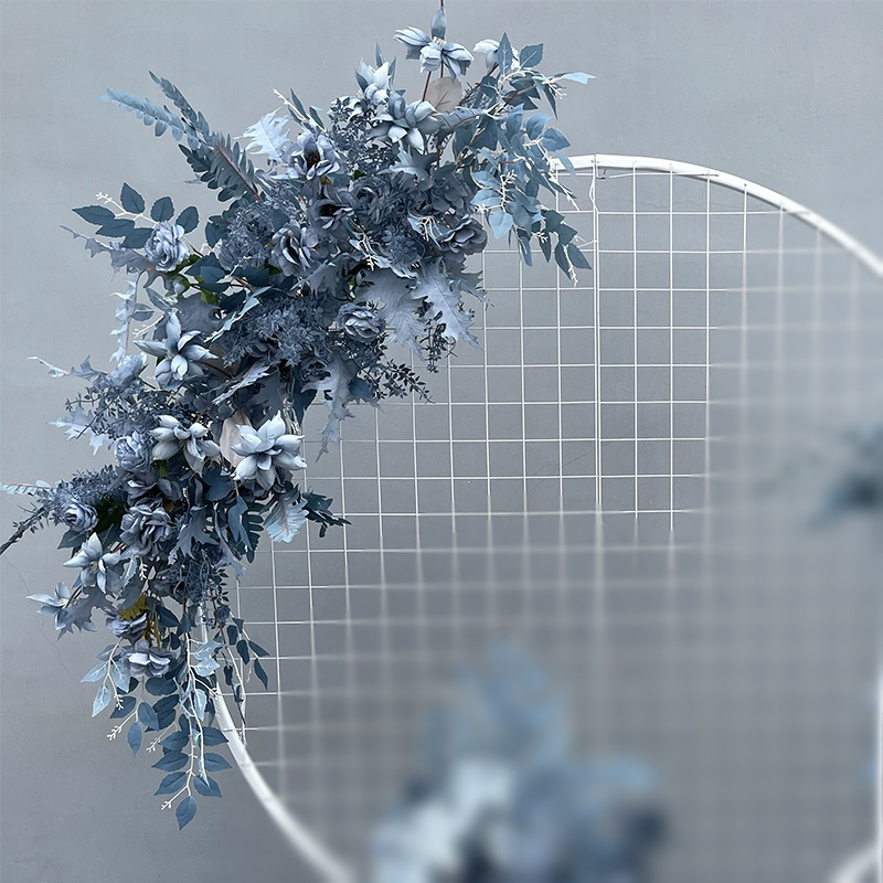 El comercio exterior de la boda flor artificial piso de la boda flor de seda apoyos de la flor de eucalipto flor artificial fila accesorios de la boda floral