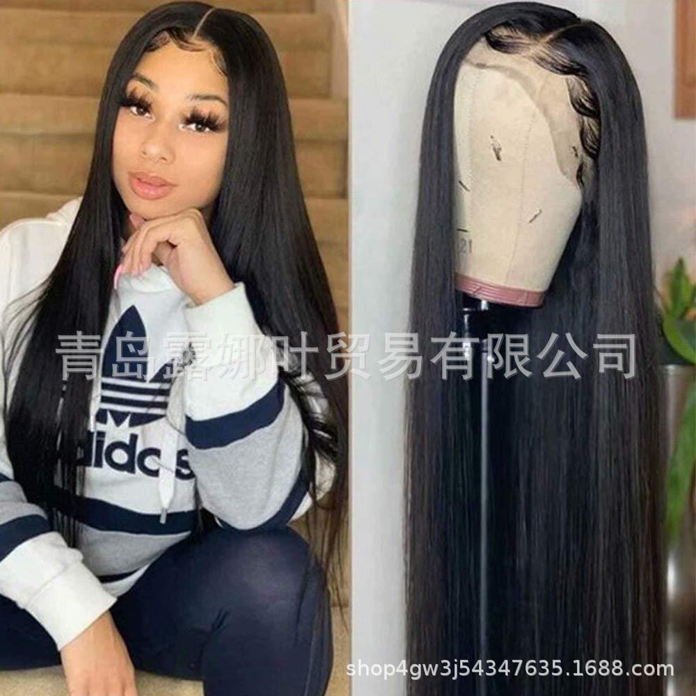 Human Hair Straight 13x4 Lace Frontal Wi...