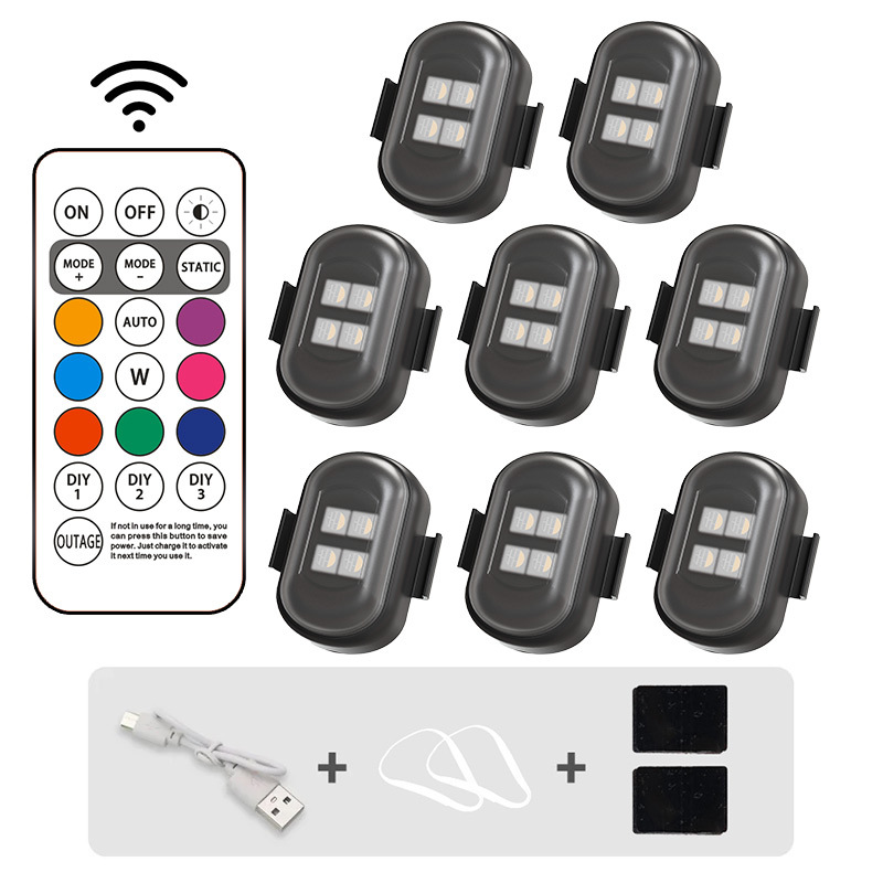 4 lámparas LED aeronaves luces de motocicleta UAV flash inalámbrico luz de advertencia de control remoto luz de crucero