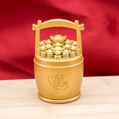 新款金屬大號元寶一桶金擺工藝創意桌面擺件高檔禮品招米進寶擺件