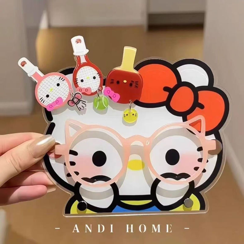 かわいいハローキティメガネ収納ラックかわいいデスクトップアクリルサングラス収納ラックヘアピン収納ラック|undefined
