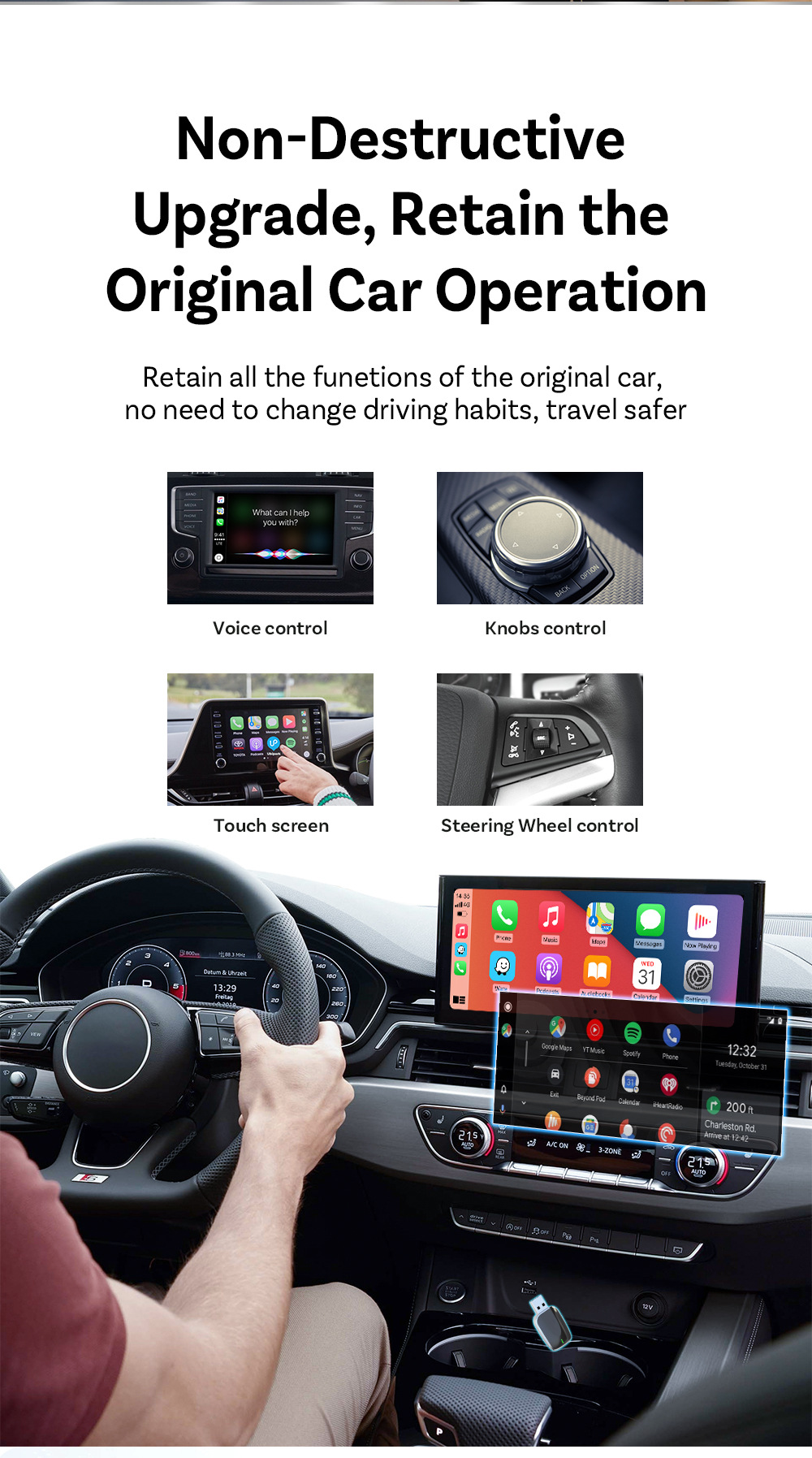 Wireless Carplay Box Oem Oem Customized Export Cross-Border Popular Smart Car-Machine Interconnection Carplay Box