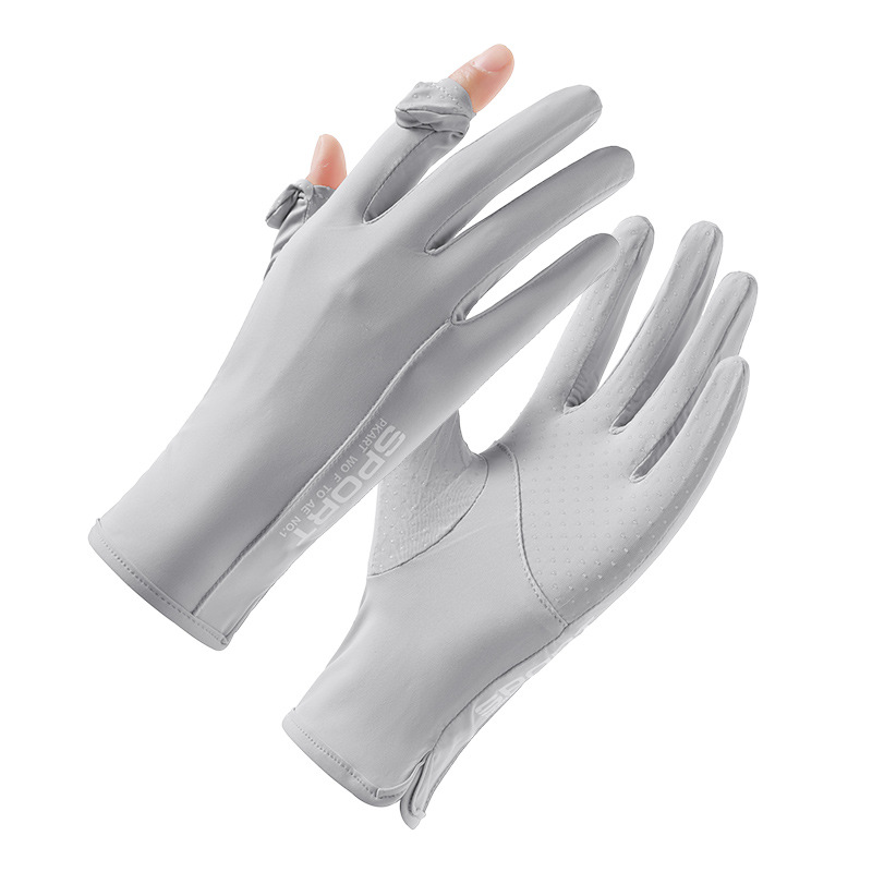 Guantes de protección solar, protección para mujer de verano, protección UV, conducción de seda de hielo, bicicleta eléctrica al aire libre, guantes cortos delgados image 8