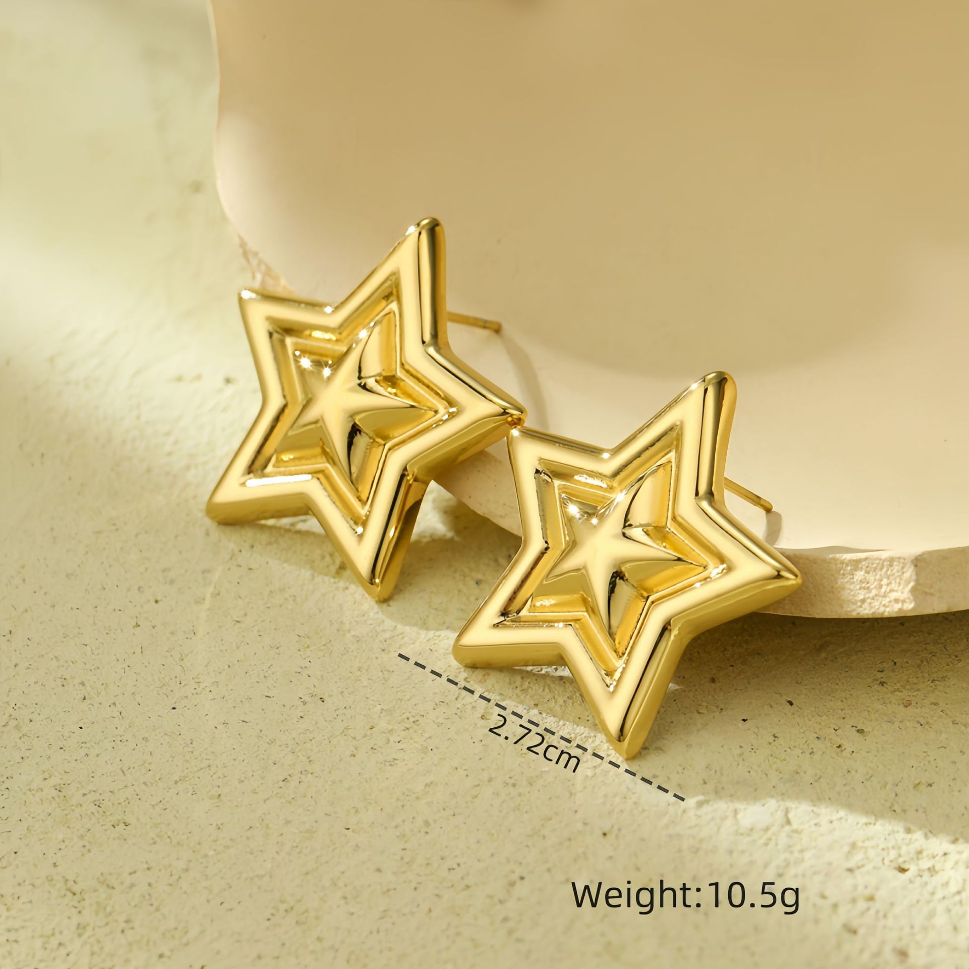 15g Weight 316L Stainless Steel Ear Needle Material Ear Studs Classification 1 Pair Quantity Daily Occasion 304 Stainless Steel Material Triangle, Star, Heart Shape Pattern Women's Gender Simple Style Style Plating Craft 304 Stainless Steel Triangle Star Heart Shape Simple Style Ear Studs For Women's 6